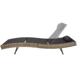 Tectake - Ligbed Delphine- 211 Cm Lang - Natuur -Tuinmeubels Winkel 1000077828 0102