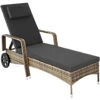Tectake - Wicker Ligbed – Natuur - Afmetingen 200 X 70 X 33 Cm