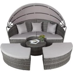 Tectake - Aluminium Wicker Ligbed - Grijs 8 Tectake - Aluminium Wicker Ligbed - Grijs -Tuinmeubels Winkel 1000077836 0102