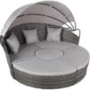 Tectake - Aluminium Wicker Ligbed - Grijs -Tuinmeubels Winkel 1000077836