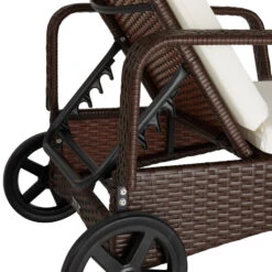 Tectake - Wicker Ligbed Cassis Zonnebed Ligstoel – Bruin/donkerbruin -Tuinmeubels Winkel 1000077839 0103