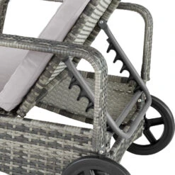 Tectake - Wicker Ligbed Cassis Ligstoel Zonnebed - Grijs -Tuinmeubels Winkel 1000077840 0103