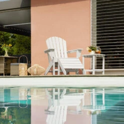 Tectake - Tuinstoel Joan Met Voetsteun En Tafel - Grijs -Tuinmeubels Winkel 1000078033 0101