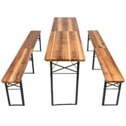 Tectake - Biertafel Met Banken, Campingtafel, Opklapbaar -Tuinmeubels Winkel 1000078062 0103