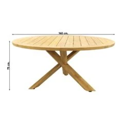 Taste Prado Tuintafel - 160 Cm. Rond - Teakhout -Tuinmeubels Winkel 1000080787 0101