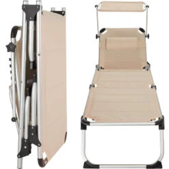 Tectake -ligbed Lorella - Aluminium- Incl. Verwisselbaar Hoofdkussen-beige 8 Tectake -ligbed Lorella - Aluminium- Incl. Verwisselbaar Hoofdkussen-beige -Tuinmeubels Winkel 1000082525 0102