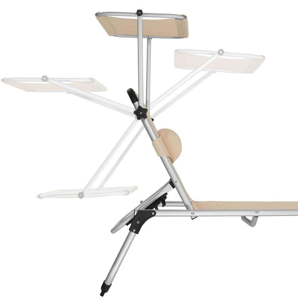 Tectake -ligbed Lorella - Aluminium- Incl. Verwisselbaar Hoofdkussen-beige 6 Tectake -ligbed Lorella - Aluminium- Incl. Verwisselbaar Hoofdkussen-beige - Afbeelding 4