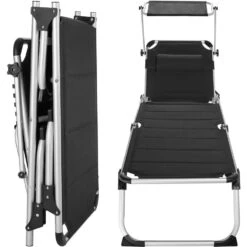 Tectake -ligbed Lorella - Aluminium- Incl. Verwisselbaar Hoofdkussen-zwart 8 Tectake -ligbed Lorella - Aluminium- Incl. Verwisselbaar Hoofdkussen-zwart -Tuinmeubels Winkel 1000082526 0102