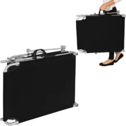 Tectake - 2 Ligbedden Met Zonnedak Ligstoelen Zwart -Tuinmeubels Winkel 1000082529 0103