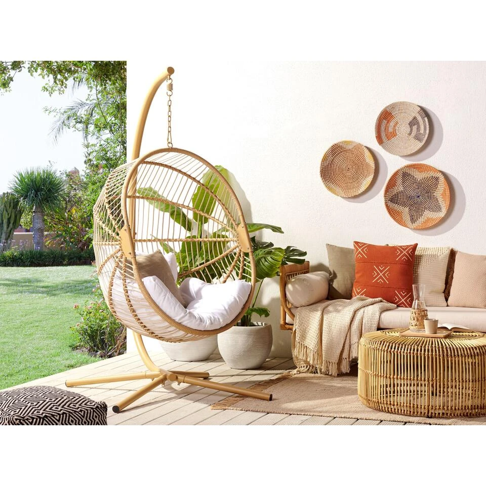 Beliani Hangstoel ACRI - Beige Pe Rotan 4 Beliani Hangstoel ACRI - Beige Pe Rotan - Afbeelding 2