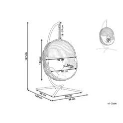 Beliani Hangstoel ACRI - Beige Pe Rotan 8 Beliani Hangstoel ACRI - Beige Pe Rotan -Tuinmeubels Winkel 1000082570 0102