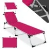 Tectake - Ligbed Zonnestoel Aurelie - Pink 2 Tectake - Ligbed Zonnestoel Aurelie - Pink -Tuinmeubels Winkel 1000083104