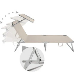 Tectake - 2 Ligbedden Met Zonnedak Beige 8 Tectake - 2 Ligbedden Met Zonnedak Beige -Tuinmeubels Winkel 1000083237 0102