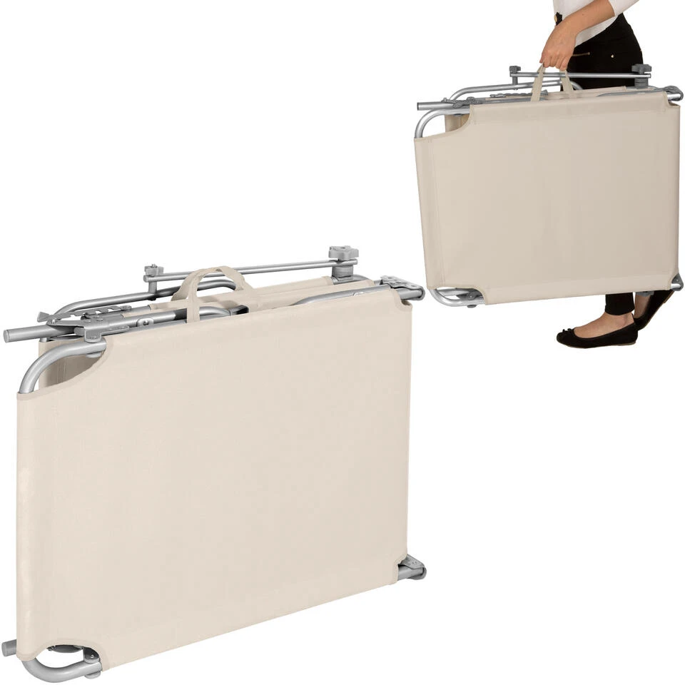 Tectake - 2 Ligbedden Met Zonnedak Beige 6 Tectake - 2 Ligbedden Met Zonnedak Beige - Afbeelding 4