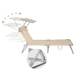 Tectake - Zonnestoel Chloé - Set Van 2 Ligbedden - Beige -Tuinmeubels Winkel 1000083238 0103