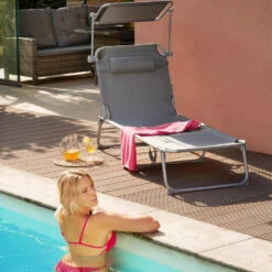 Tectake - Zonnestoel Chloé - 2 Stuks - Ligbed - Pink -Tuinmeubels Winkel 1000083239 0102