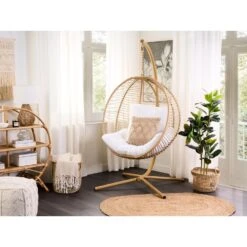 Beliani Hangstoel ARCO - Beige Polyester -Tuinmeubels Winkel 1000084499 0103