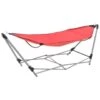 VidaXL Hangmat Met Inklapbare Standaard Rood 2 VidaXL Hangmat Met Inklapbare Standaard Rood -Tuinmeubels Winkel 1000085416
