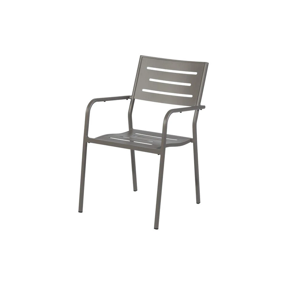 Exotan Tuinstoel Met Armleuning - Aluminium - Taupe - 85x56x53 3 Exotan Tuinstoel Met Armleuning - Aluminium - Taupe - 85x56x53