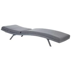 Beliani Tuinligstoel AMELIA - Grijs Textiel, Aluminium -Tuinmeubels Winkel 1000088223 0103