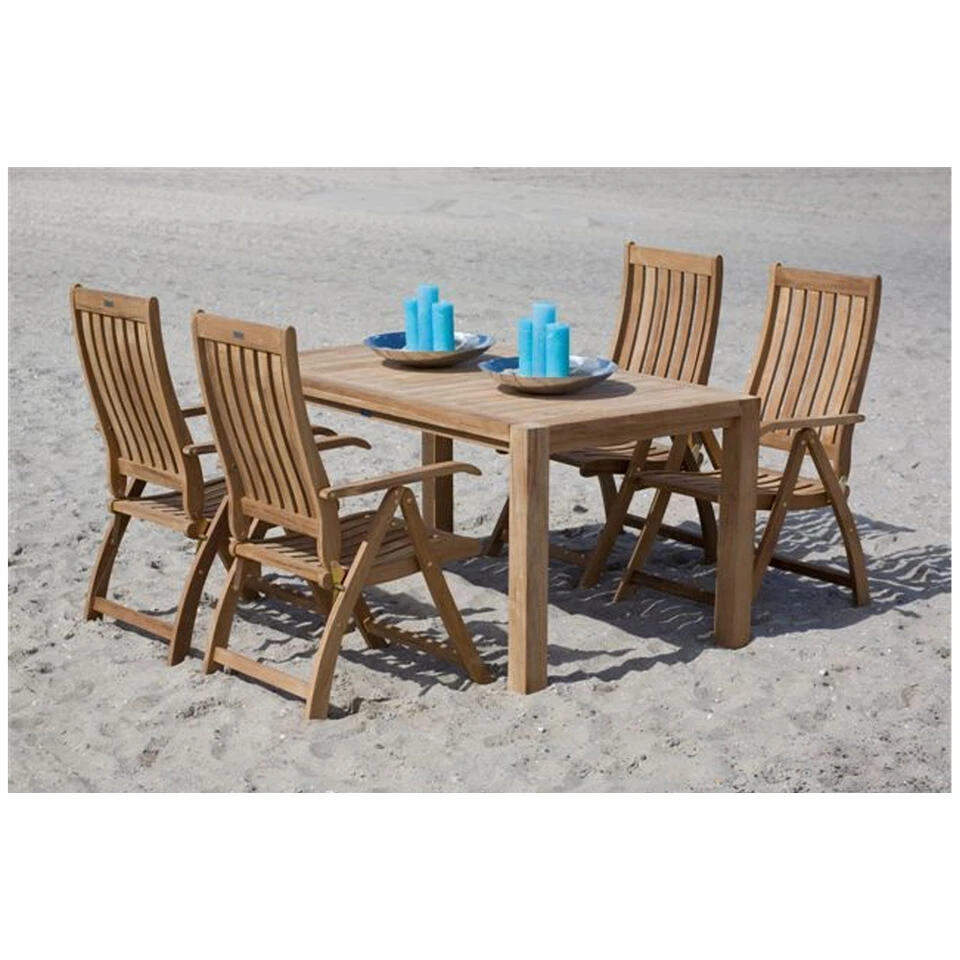 Exotan Verstelbare Tuinstoel Comfort - Teak - Naturel - 109x74x58 5 Exotan Verstelbare Tuinstoel Comfort - Teak - Naturel - 109x74x58 - Afbeelding 3