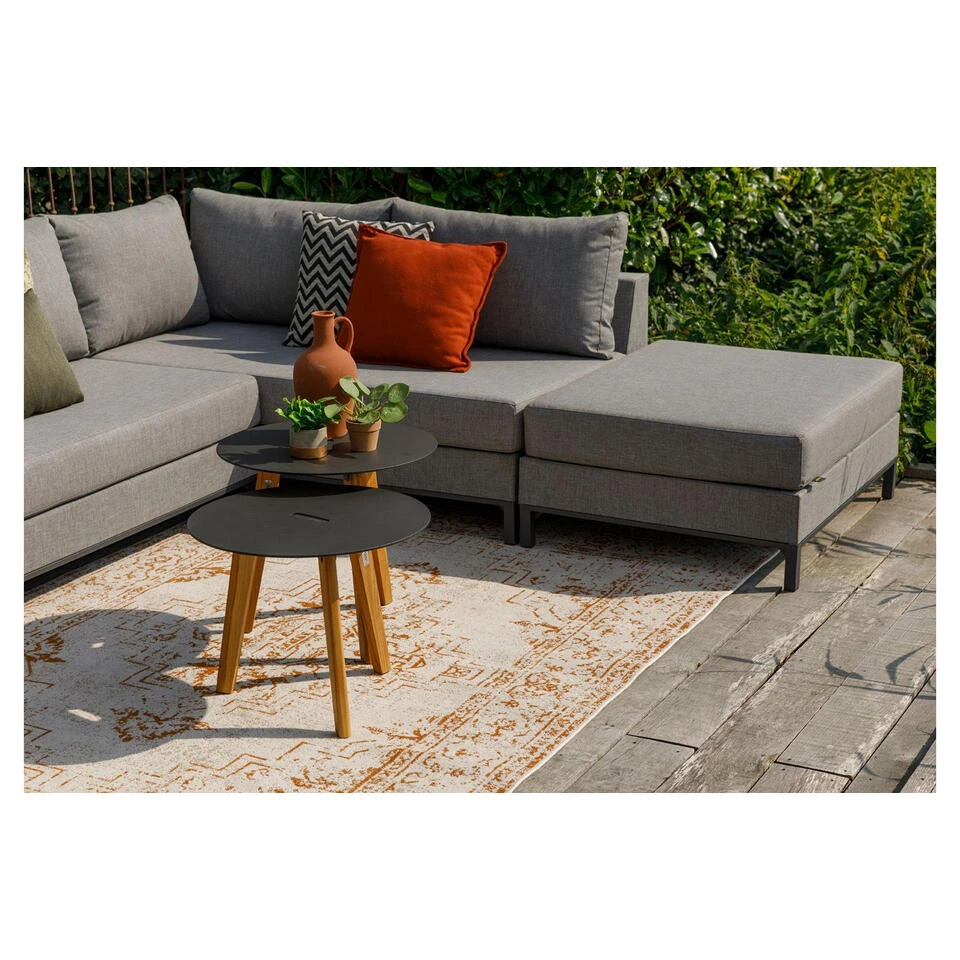 Exotan Bijzettafels Binnen/Buiten - Teak - Antraciet - Set Van 2 6 Exotan Bijzettafels Binnen/Buiten - Teak - Antraciet - Set Van 2 - Afbeelding 4