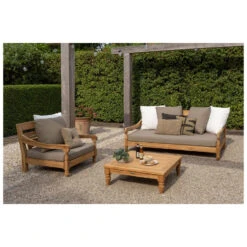 Exotan Loungestoel Tuin Kawang - Teak - Taupe - 98x103x80 -Tuinmeubels Winkel 1000089020 0102