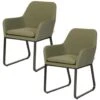 Exotan Fauteuil Buiten Plaza - Aluminium - Groen - Set Van 2 -Tuinmeubels Winkel 1000090468