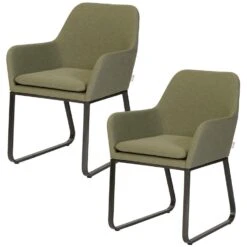 Exotan Fauteuil Buiten Plaza - Aluminium - Groen - Set Van 2