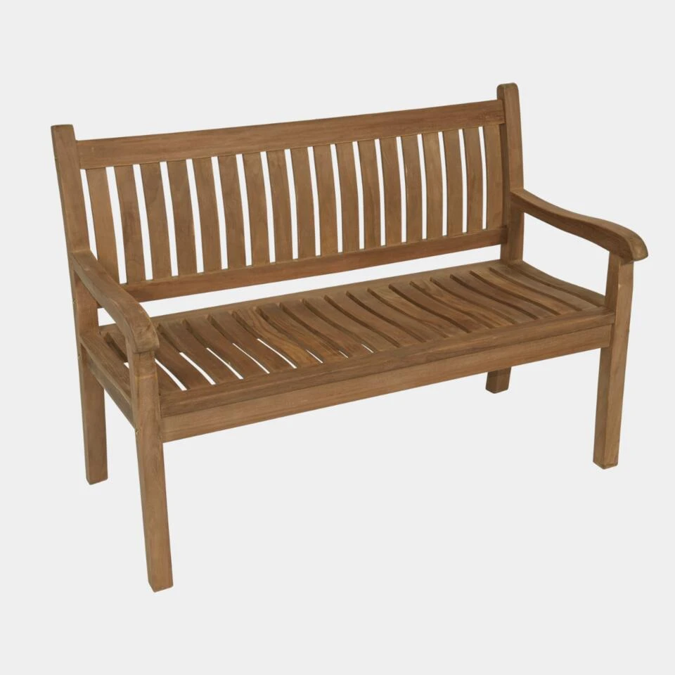 Teak Tuinbank Gebogen - Hout - Bruin 4 Teak Tuinbank Gebogen - Hout - Bruin - Afbeelding 2