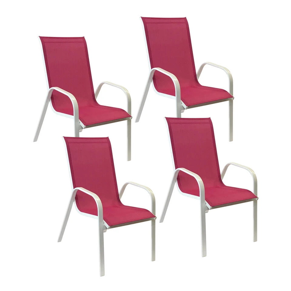 Happy Garden Buitenstoelen MARBELLA - Roze - Aluminium 3 Happy Garden Buitenstoelen MARBELLA - Roze - Aluminium
