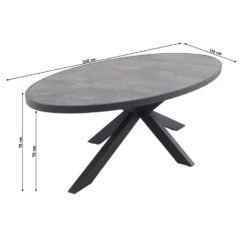 VDG Silva Ovale Tuintafel - 240 X 115 Cm -Tuinmeubels Winkel 1000092299 0101