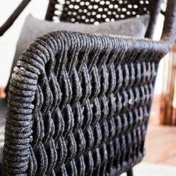 Dining Tuinstoel Met Armleuning Kaya Touw Bruin - 66x55x80 Cm - Touw - Grijs -Tuinmeubels Winkel 1000092410 0103