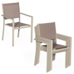 Happy Garden Buitenstoelen - Bruin - Aluminium -Tuinmeubels Winkel 1000092411 0103
