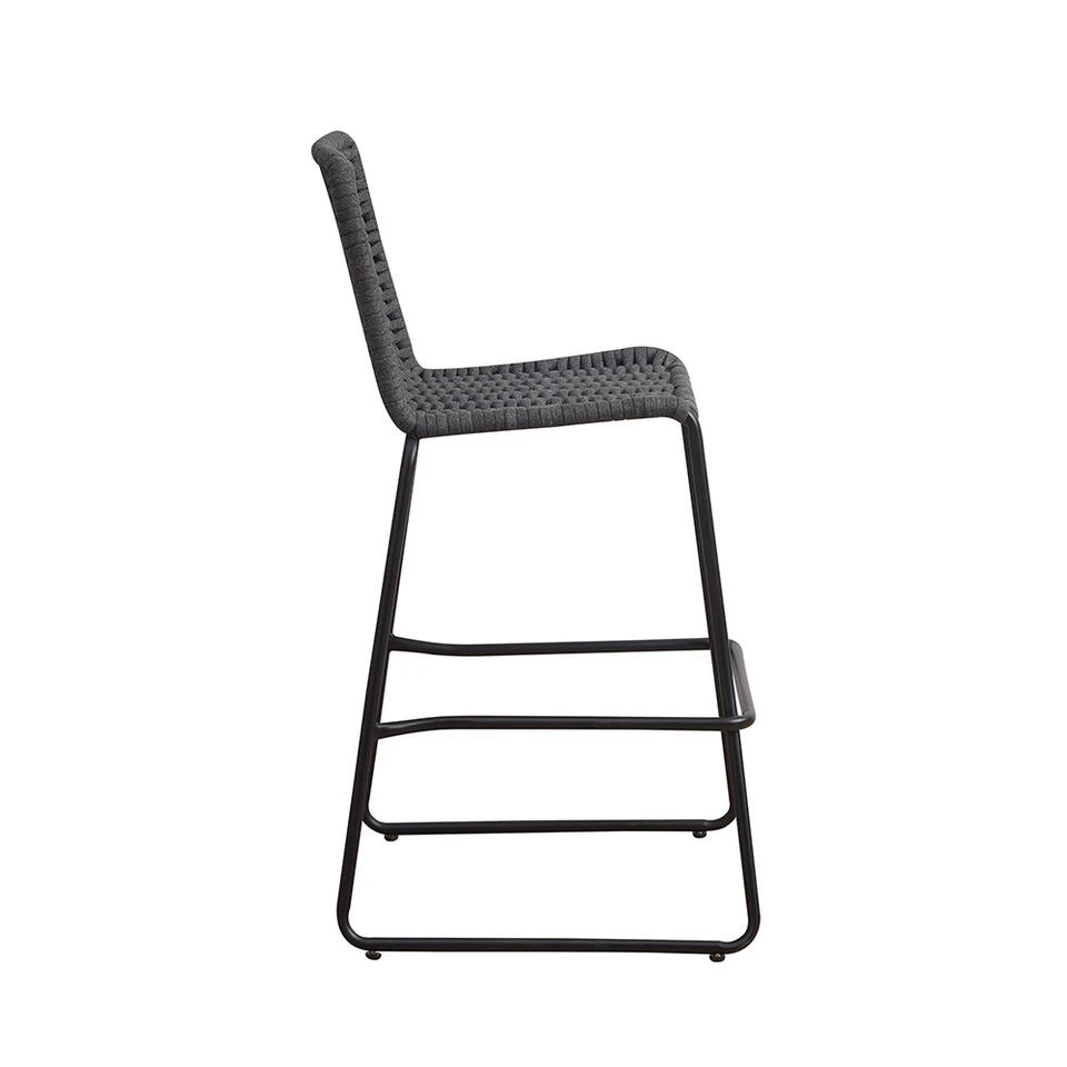 Barkruk Buiten Ray Gevlochten Touw Antraciet - 60,50x56x105 Cm - Touw - Grijs 6 Barkruk Buiten Ray Gevlochten Touw Antraciet - 60,50x56x105 Cm - Touw - Grijs - Afbeelding 4