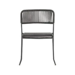 Dining Tuinstoel Lester Touw Grijs - 56x51x75 Cm - Touw - Grijs -Tuinmeubels Winkel 1000092420 0102