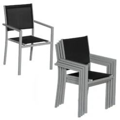 Happy Garden Buitenstoelen - Zwart - Aluminium -Tuinmeubels Winkel 1000092428 0103