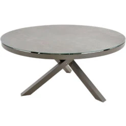 Mojito Tuintafel Rond - Glas - Taupe