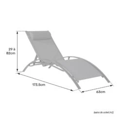 Happy Garden Zonnebedden GALAPAGOS - Grijs - Aluminium -Tuinmeubels Winkel 1000094857 0104