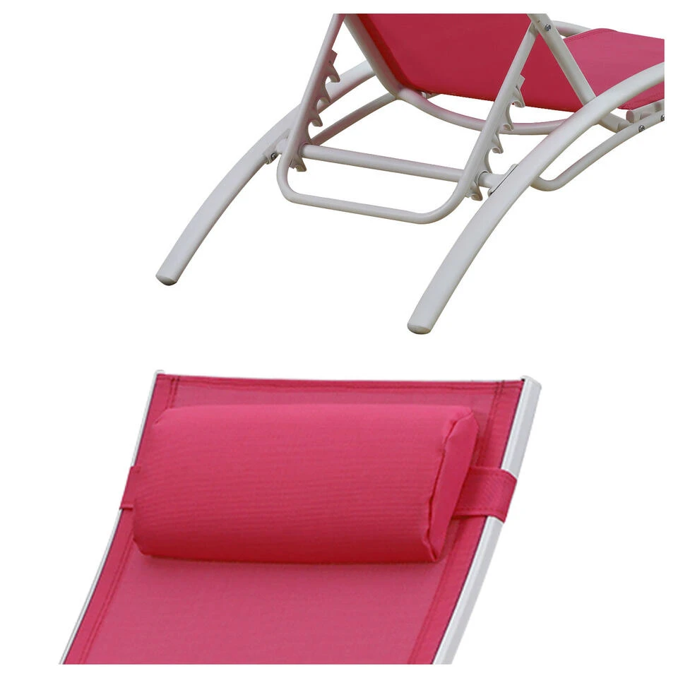 Happy Garden Zonnebedden GALAPAGOS - Roze - Aluminium 5 Happy Garden Zonnebedden GALAPAGOS - Roze - Aluminium - Afbeelding 3