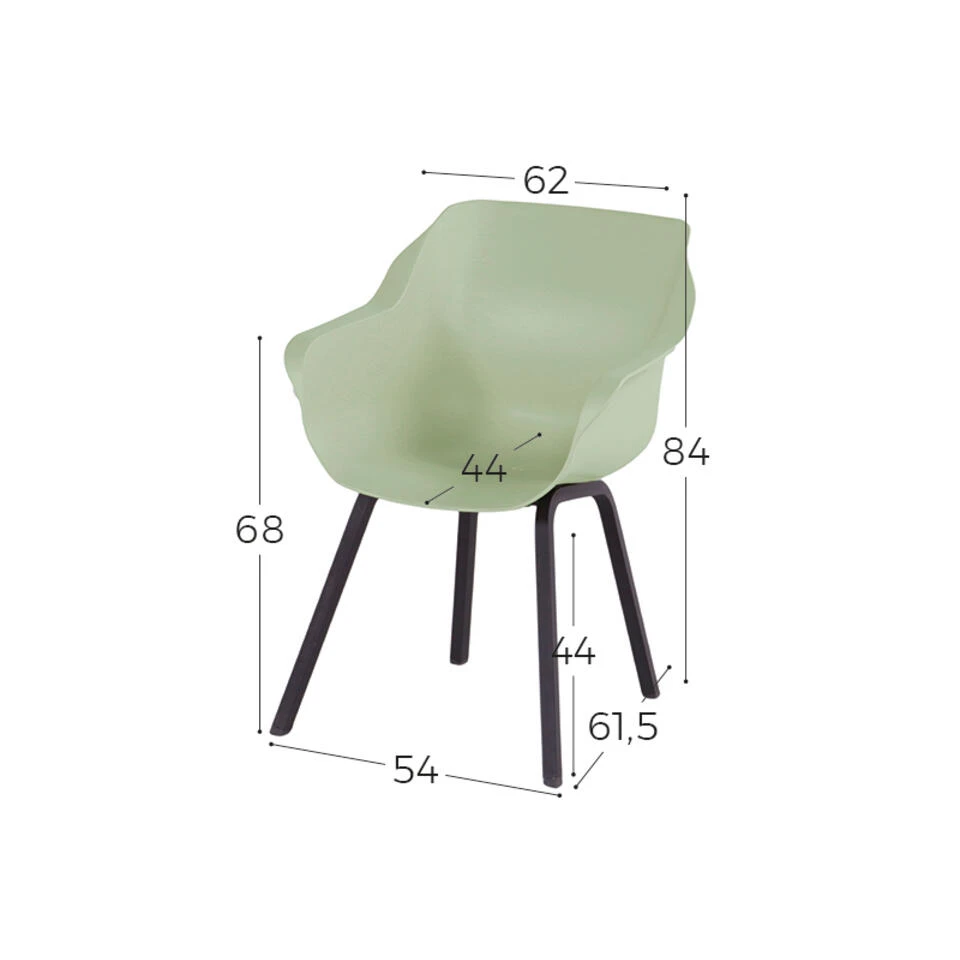 Hartman Sophie Element Dining Armstoel - French Green - 2 St. 4 Hartman Sophie Element Dining Armstoel - French Green - 2 St. - Afbeelding 2