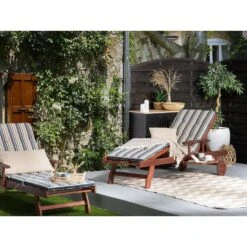 Beliani Tuinligstoel MARLBORO / JAVA / TOSCANA - Donkere Houtkleur Acaciahout -Tuinmeubels Winkel 1000096765 0101