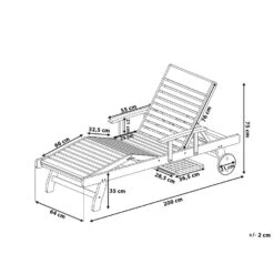 Beliani Tuinligstoel MARLBORO / JAVA / TOSCANA - Donkere Houtkleur Acaciahout -Tuinmeubels Winkel 1000096765 0102