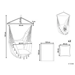 Beliani Hangstoel VARENA - Beige Katoen -Tuinmeubels Winkel 1000096792 0102