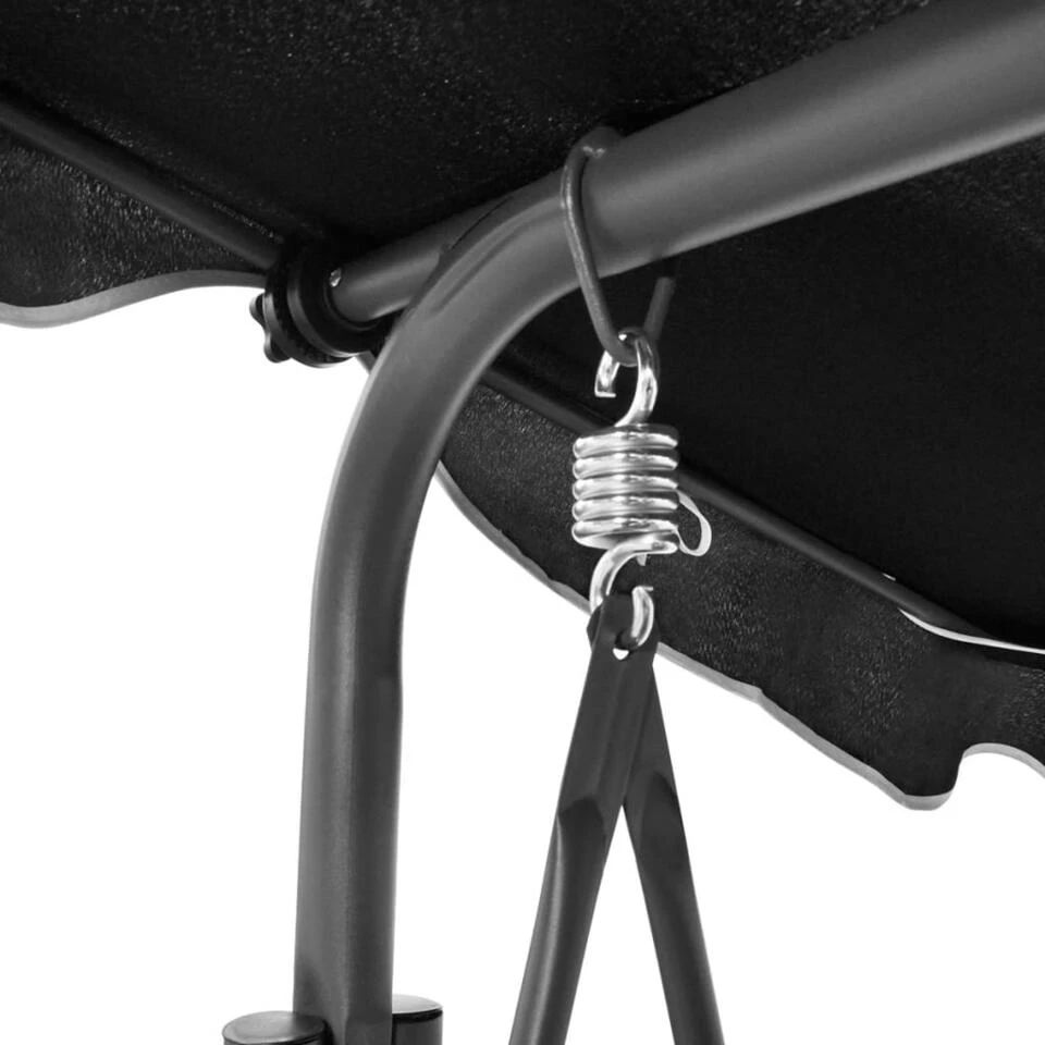 VidaXL Schommelbank Met Luifel Zwart 5 VidaXL Schommelbank Met Luifel Zwart - Afbeelding 3