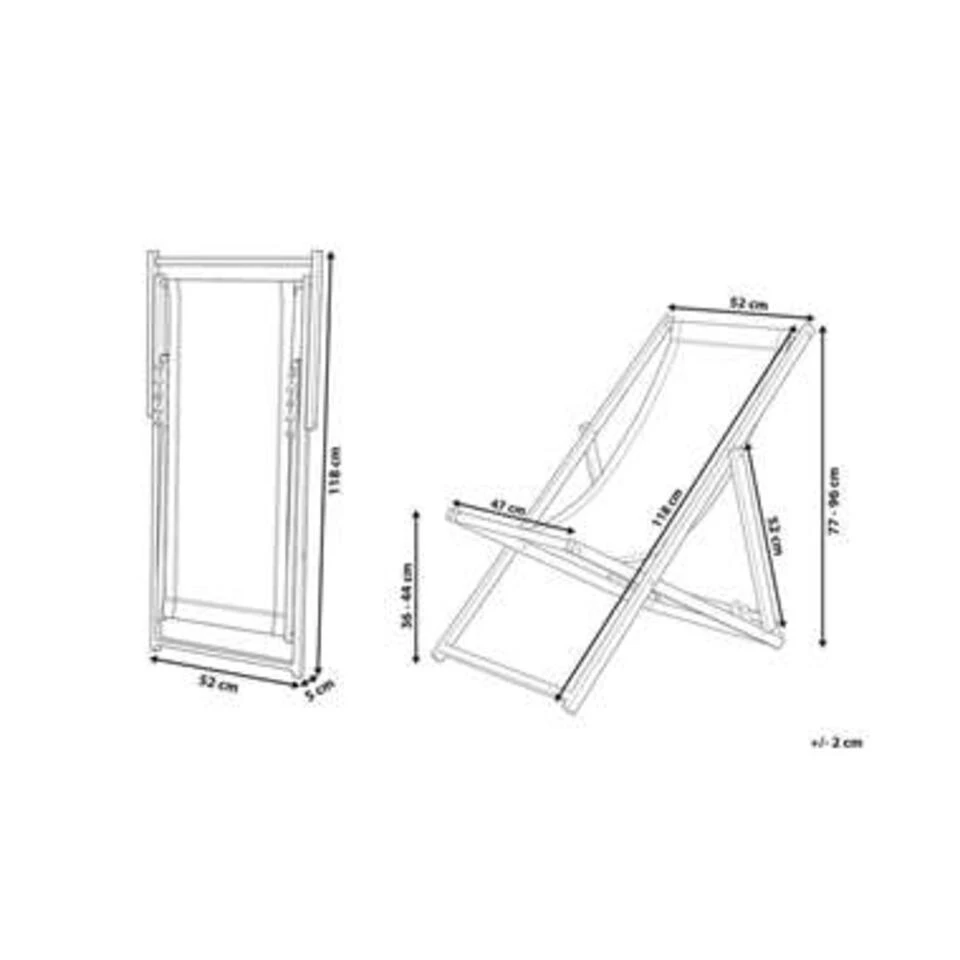 Beliani Tuinligstoel LOCRI - Grijs Polyester, Aluminium 4 Beliani Tuinligstoel LOCRI - Grijs Polyester, Aluminium - Afbeelding 2