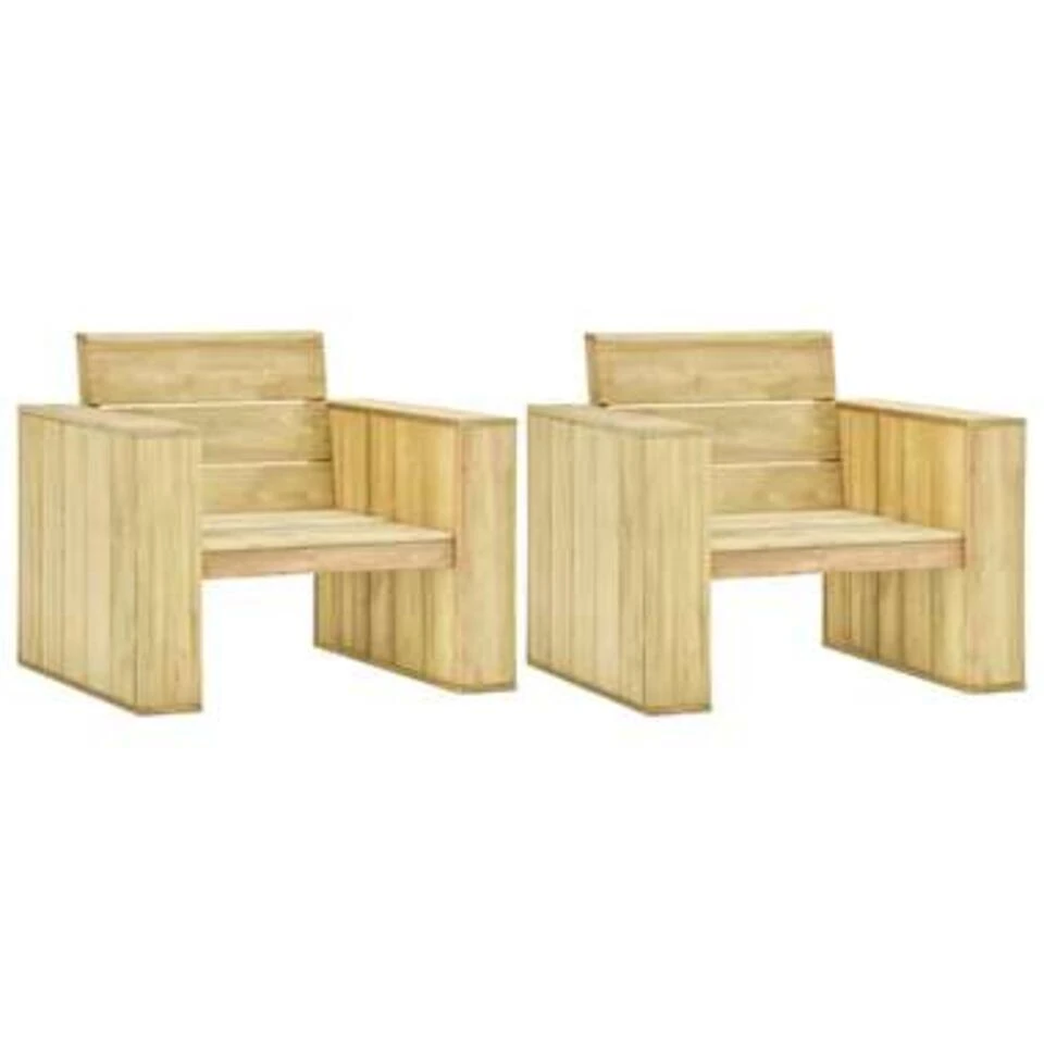 VidaXL Tuinstoelen 2 St 89x76x76 Cm Geïmpregneerd Grenenhout 3 VidaXL Tuinstoelen 2 St 89x76x76 Cm Geïmpregneerd Grenenhout