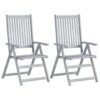 VidaXL Tuinstoelen 2 St Verstelbaar Massief Acaciahout Grijs 1 VidaXL Tuinstoelen 2 St Verstelbaar Massief Acaciahout Grijs -Tuinmeubels Winkel 1268775636