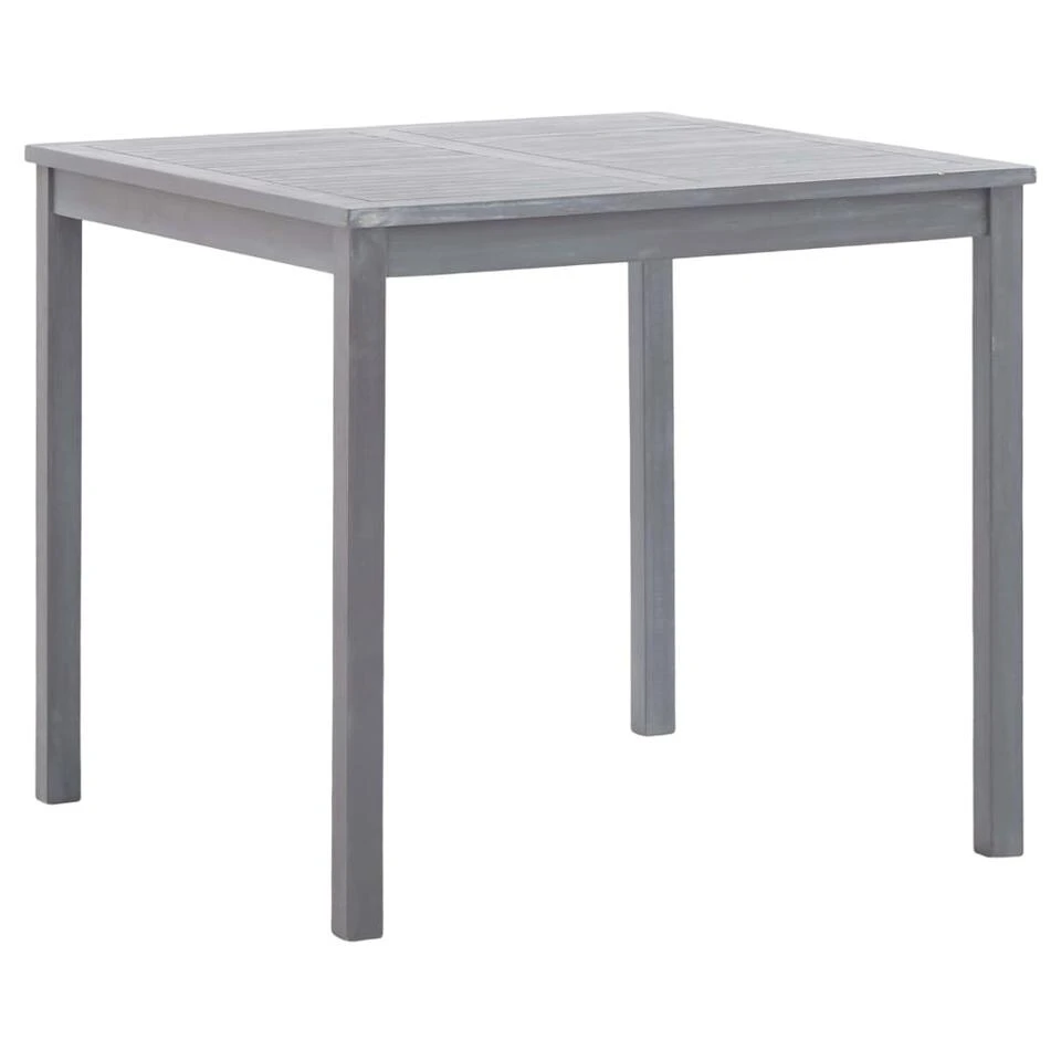 VidaXL Tuintafel 80x80x74 Cm Massief Acaciahout Grijs 3 VidaXL Tuintafel 80x80x74 Cm Massief Acaciahout Grijs