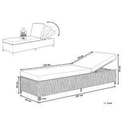 Beliani Tuinligstoel TURIN - Grijs Pe Rotan -Tuinmeubels Winkel 1605959690 0104